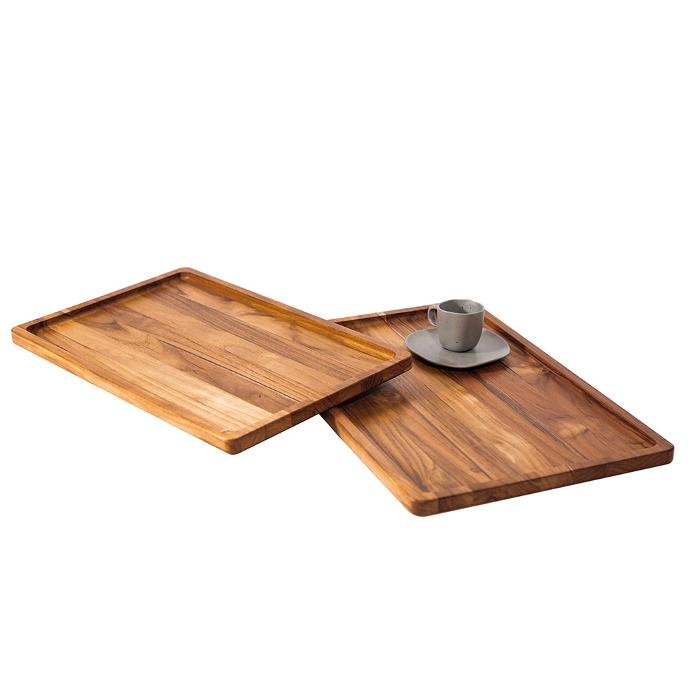 Juego de Bandejas Nórdicas de Teca, Set de 2 (M & L) 1311